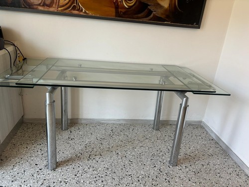 Tavolo vetro allungabile - vetro,